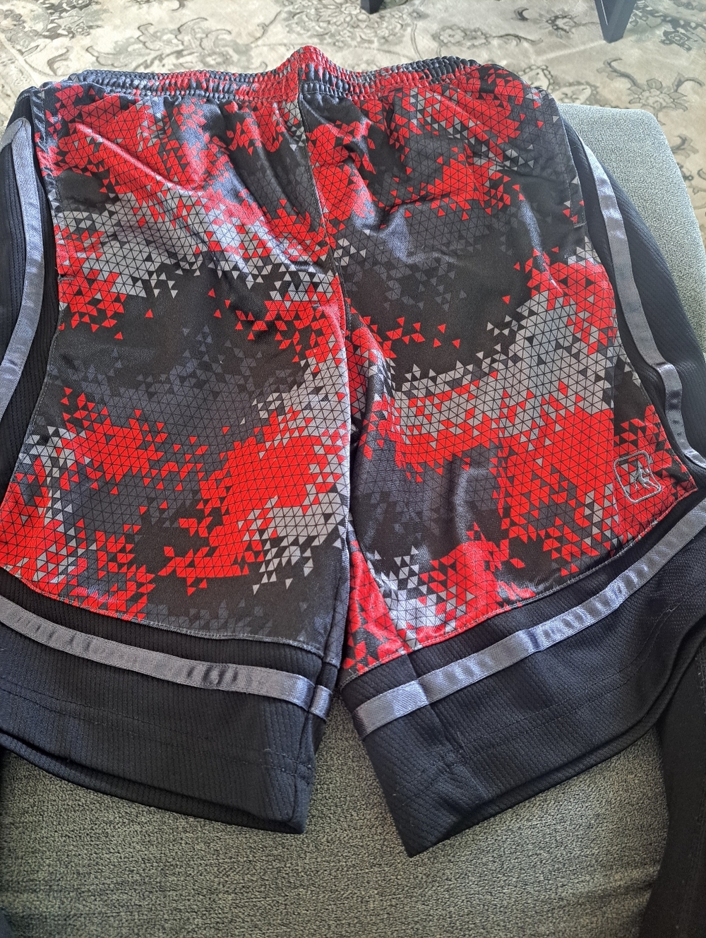 Boys Red & Black Athletic Shorts